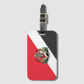 Étiquette À Bagage Drapeau de Sealand, avec armoiries superposées (Devant Vertical)