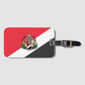 Étiquette À Bagage Drapeau de Sealand, avec armoiries superposées (Devant Horizontal)