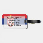 Étiquette À Bagage Drapeau de Serbie Easy ID Personnel (Dos horizontal)