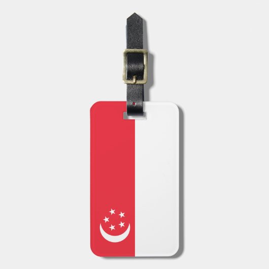 Étiquette À Bagage Drapeau de Singapour (Devant Vertical)