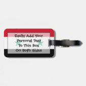 Étiquette À Bagage Drapeau de Syrie Easy ID Personal (Dos horizontal)