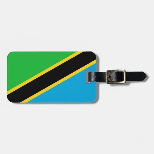 Étiquette À Bagage Drapeau de Tanzanie (Devant horizontal)
