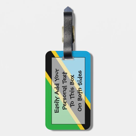 Étiquette À Bagage Drapeau de Tanzanie Easy ID Personal (Dos Vertical)