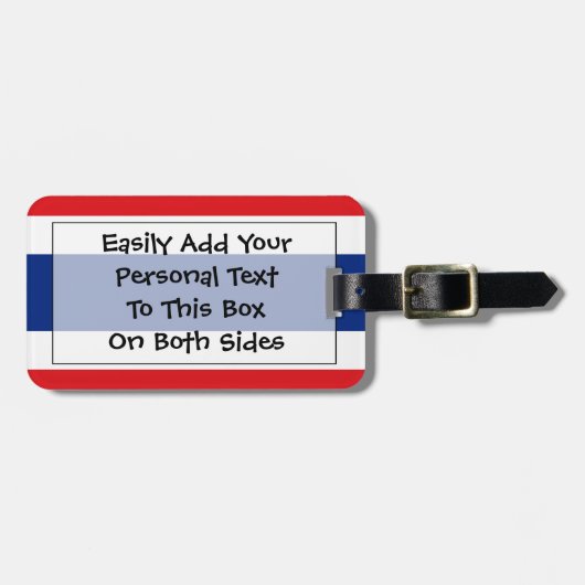 Étiquette À Bagage Drapeau de Thaïlande Easy ID Personal (Devant horizontal)