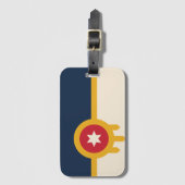 Étiquette À Bagage Drapeau de Tulsa, Oklahoma (Devant Vertical)