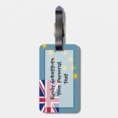 Étiquette À Bagage Drapeau de Tuvalu Easy ID Personal (Dos Vertical)