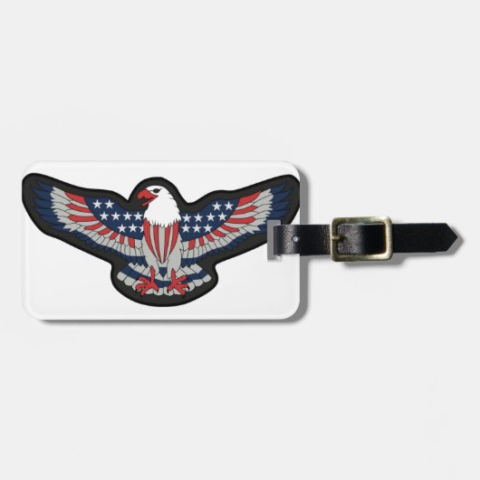 ÉTIQUETTE À BAGAGE DRAPEAU D'EAGLE ETATS-UNIS (Devant horizontal)