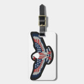 ÉTIQUETTE À BAGAGE DRAPEAU D'EAGLE ETATS-UNIS (Devant Vertical)