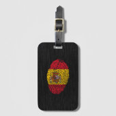 Étiquette À Bagage Drapeau d'empreinte digitale de contact d'Espagnol (Devant Vertical)