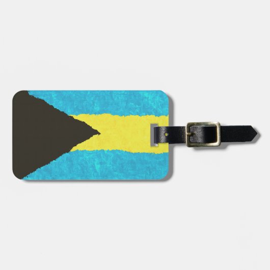 ÉTIQUETTE À BAGAGE DRAPEAU DES BAHAMAS (Devant horizontal)