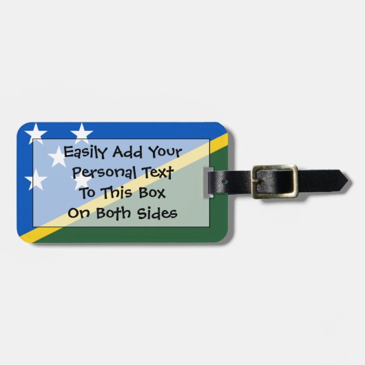 Étiquette À Bagage Drapeau des Îles Salomon Easy ID Personnel (Devant horizontal)