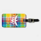 Étiquette À Bagage Drapeau des îles Vierges américaines, Madras (Devant horizontal)