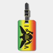 Étiquette À Bagage Drapeau des îles Vierges américaines, Rasta, Vert  (Devant Vertical)