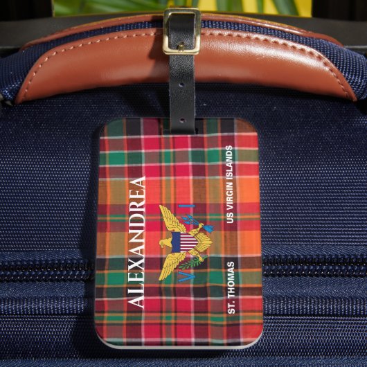 Étiquette À Bagage Drapeau des îles Vierges américaines St Thomas Mad (Insitu Rectoal 2)
