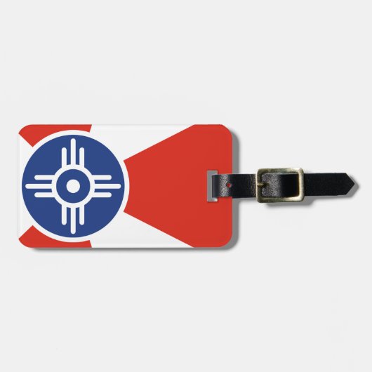 Étiquette À Bagage Drapeau des TIC Wichita Kansas (Devant horizontal)