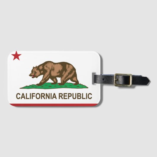 Étiquette À Bagage Drapeau d'État de Californie (États-Unis) (Devant Horizontal)