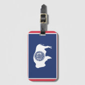 Étiquette À Bagage Drapeau d'État du Wyoming, États-Unis (Devant Vertical)