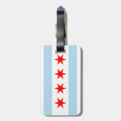 Étiquette À Bagage Drapeau d'étiquette de bagage de Chicago avec le (Dos Vertical)
