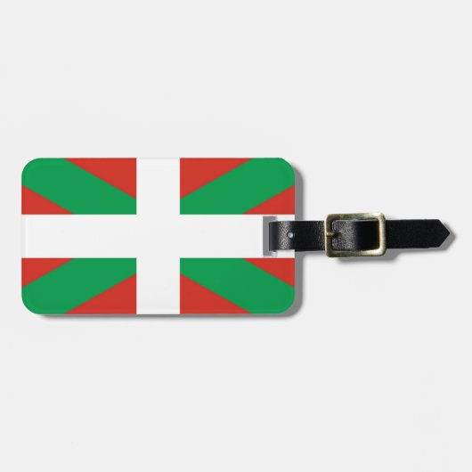 Étiquette À Bagage Drapeau d'Euskadi - pays Basque - Ikurri (Devant horizontal)
