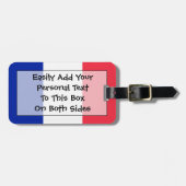 Étiquette À Bagage Drapeau d'identification facile de la France (Devant horizontal)