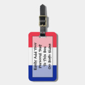 Étiquette À Bagage Drapeau d'identification facile de la France (Devant Vertical)