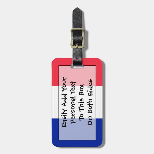 Étiquette À Bagage Drapeau d'identification facile de la France (Devant Vertical)