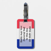 Étiquette À Bagage Drapeau d'identification facile de la France (Dos Vertical)