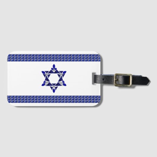 Étiquette À Bagage Drapeau d'Israël (Devant Horizontal)