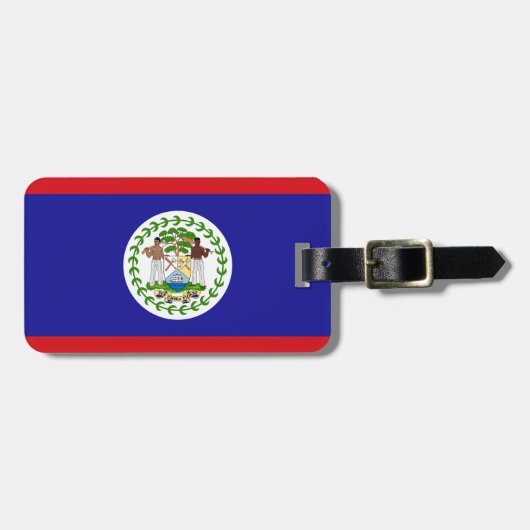 Étiquette À Bagage Drapeau du Belize (Devant horizontal)
