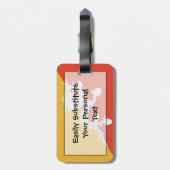 Étiquette À Bagage Drapeau du Bhoutan Easy ID Personal (Dos Vertical)