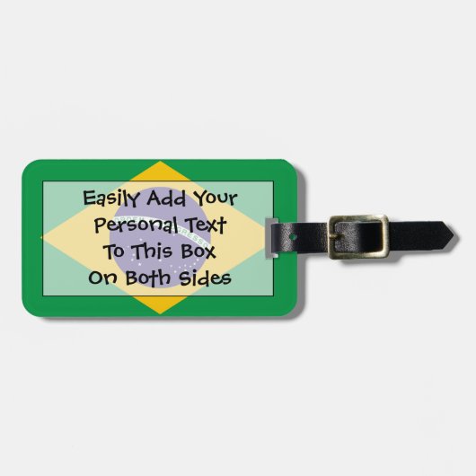 Étiquette À Bagage Drapeau du Brésil Easy ID personnel (Devant horizontal)