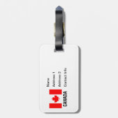 Étiquette À Bagage DRAPEAU du CANADA (Dos Vertical)