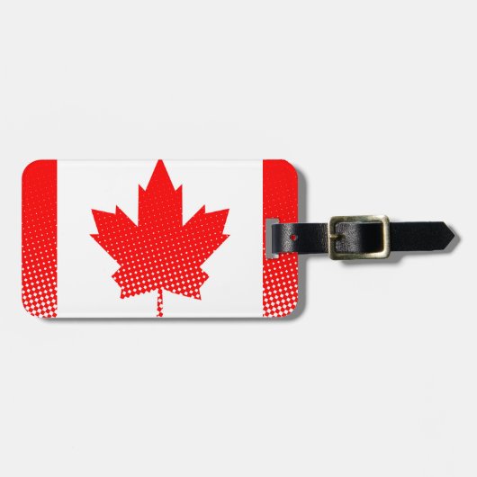 Étiquette À Bagage Drapeau du Canada avec effet demi-teinte (Devant horizontal)
