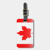 Étiquette À Bagage Drapeau du Canada avec effet demi-teinte (Devant Vertical)