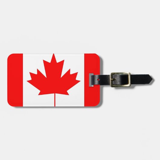 Étiquette À Bagage Drapeau du Canada, avec nom, adresse... (Devant horizontal)
