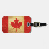 Étiquette À Bagage Drapeau du Canada Conception Vintage (Devant horizontal)