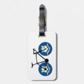 Étiquette À Bagage Drapeau du Connecticut Cyclisme (Dos Vertical)