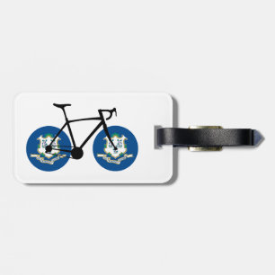 Étiquette À Bagage Drapeau du Connecticut Cyclisme