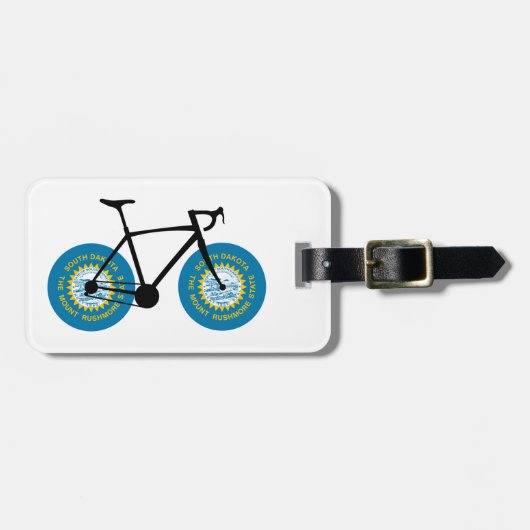 Étiquette À Bagage Drapeau du Dakota du Sud cyclisme (Devant horizontal)
