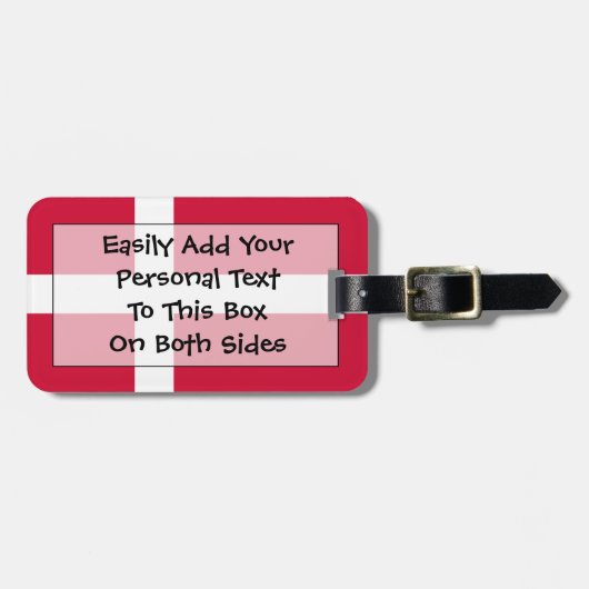 Étiquette À Bagage Drapeau du Danemark Easy ID Personal (Devant horizontal)