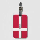Étiquette À Bagage Drapeau du Danemark, étiqueté, (Devant Vertical)
