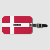 Étiquette À Bagage Drapeau du Danemark (rouge et blanc) (Devant Horizontal)
