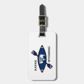 Étiquette À Bagage Drapeau du Kayak Wyoming (Devant Vertical)