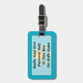 Étiquette À Bagage Drapeau du Kazakhstan Easy ID Personnel (Devant Vertical)