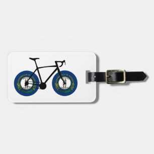 Étiquette À Bagage Drapeau du Kentucky à vélo