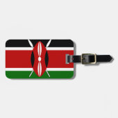 Étiquette À Bagage Drapeau du Kenya : avec cadre de drapeau miniature (Devant horizontal)