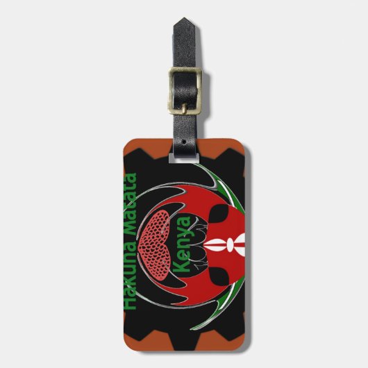 Étiquette À Bagage Drapeau du Kenya - Hakuna Matata Patriotic (Devant Vertical)