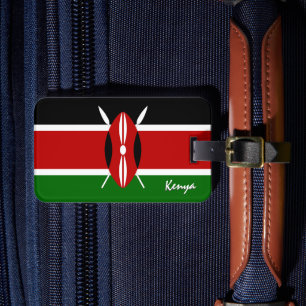 Étiquette À Bagage Drapeau du Kenya patriotique, bagage du Kenya