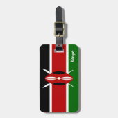Étiquette À Bagage Drapeau du Kenya patriotique, bagage du Kenya (Devant Vertical)