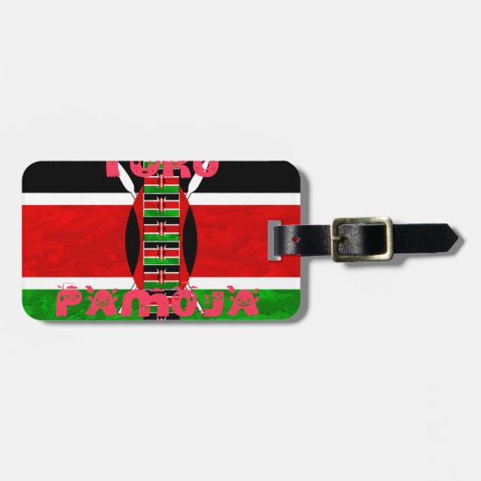 Étiquette À Bagage Drapeau du Kenya : Tuko Pamoja - Design d'art de l (Devant horizontal)